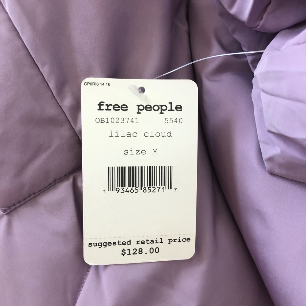 NWT Free People Hailey puffer coat lilac hooded - Picture 5 of 7
